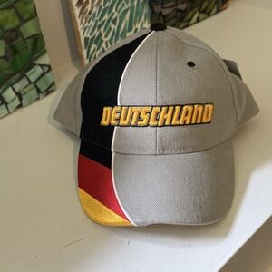 Germany Hat Deutschland Adjustable Baseball Cap Gray Flag Embroidered NWT